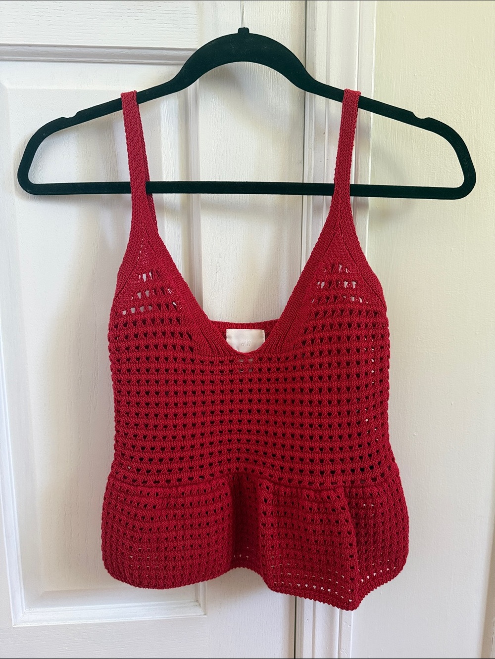 H&M Red Crocheted Tank Top